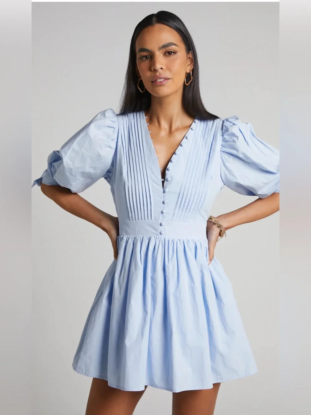 showpo light blue dress Showpo. | Dresses | Nwt Zandra Icy Puffsleeve Poplin Mini Size Jacket:US46